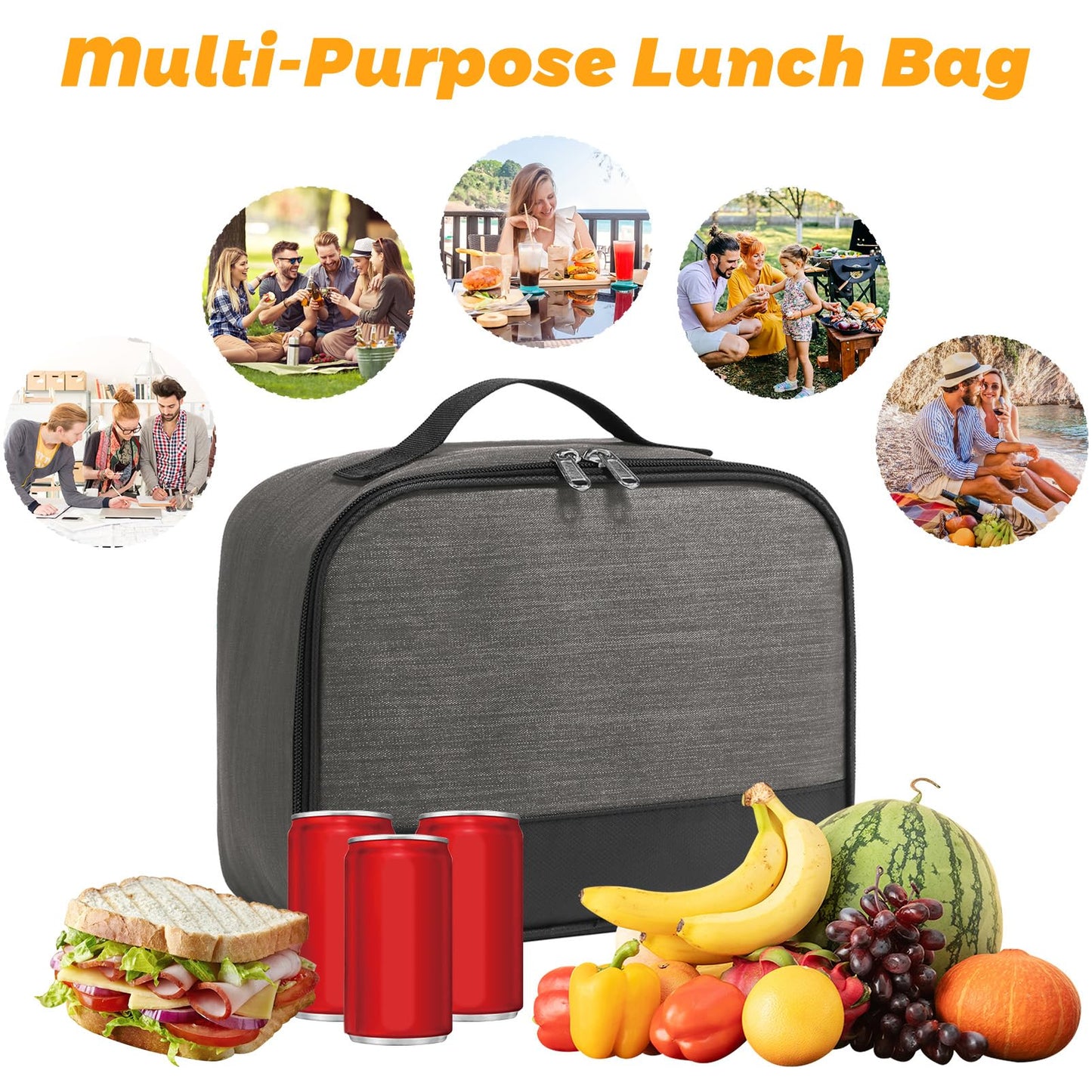 Lunch Bag for Men Youth Kid Boys Girls Teen Adult